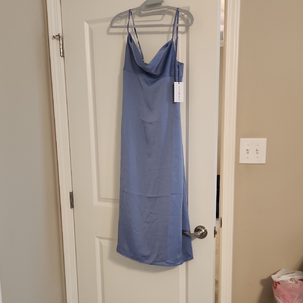 WeWoreWhat Elegant Blue Slip Dress NWT